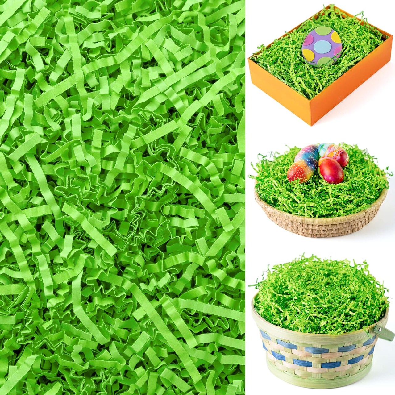 12 oz Easter Grass Paper Shred (Light Green) for Basket Filling